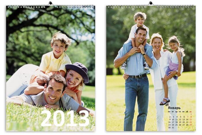 Календарь с семейными фотографиями