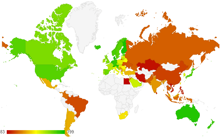 Quality of Life Index by Country 2019