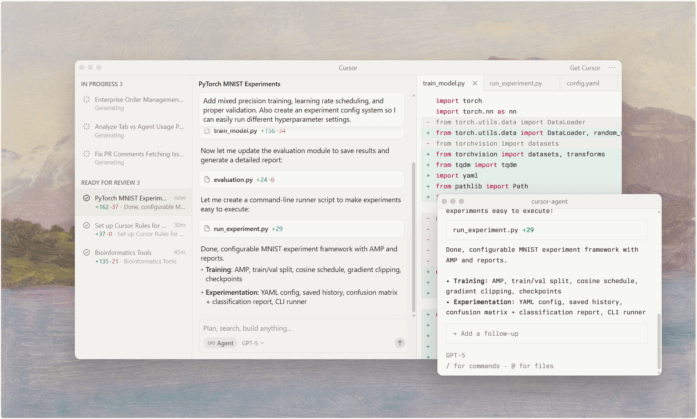 Скриншот интерфейса Cursor с открытым чатом